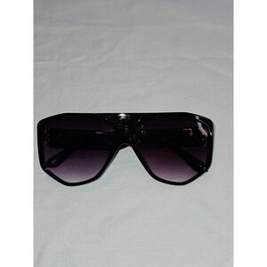 True Religion Oversized Shield Sunglasses Gradient Purple Lenses Black Frame